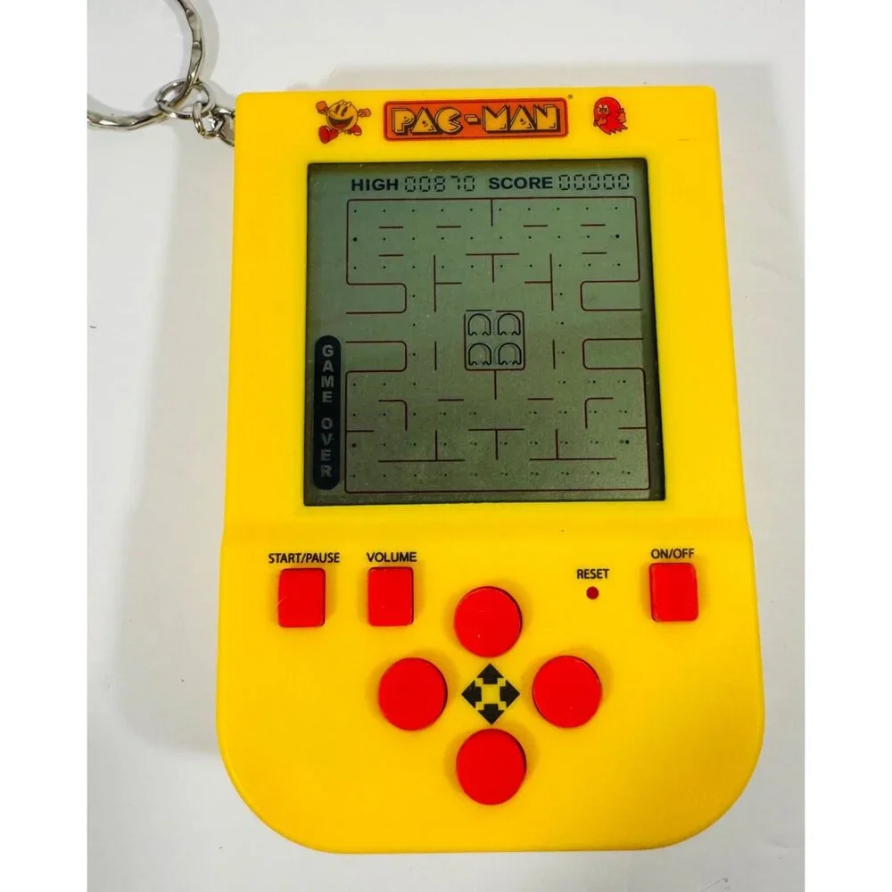 Pac-Man Game Keyring With LCD Screen & Instructions Travel Fun Ghost Pellets